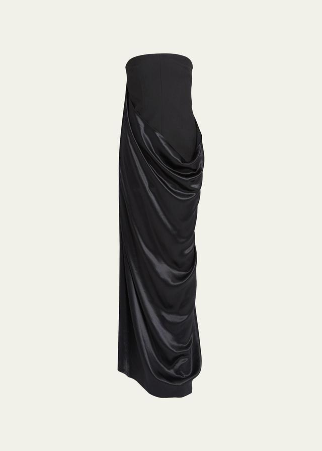 Womens Strapless Draped Hi-Lo Gown Product Image