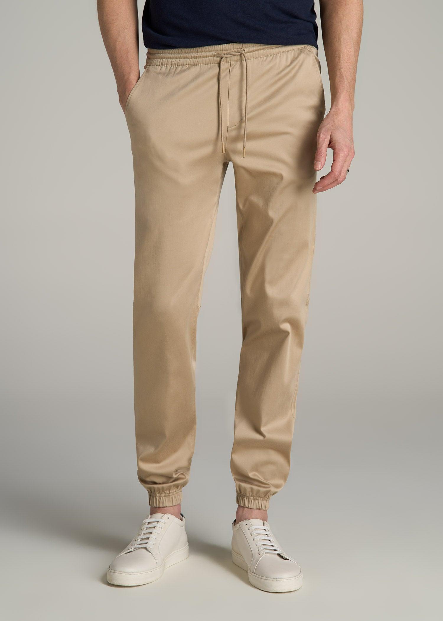 Stretch Twill Tall Men's Jogger Pants in Desert Khaki Product Image