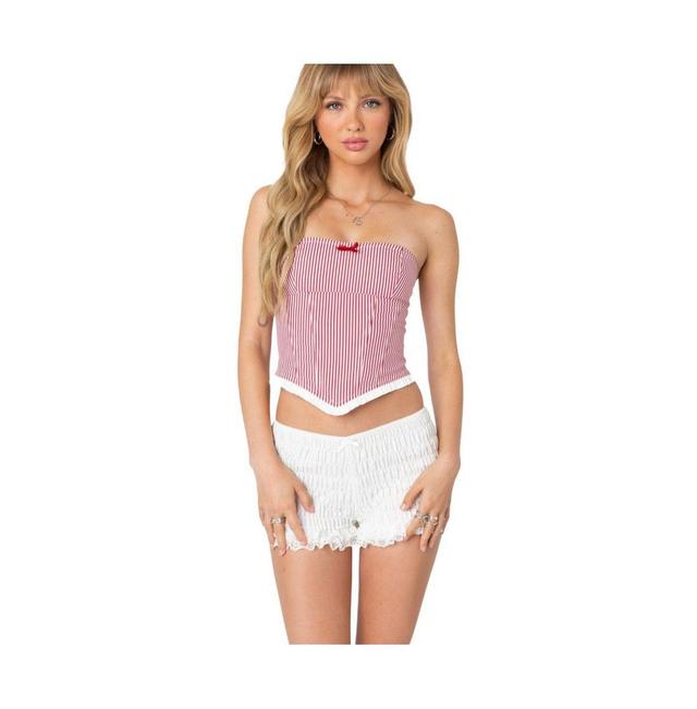 Edikted Womens Hamilton pinstripe poplin corset Product Image