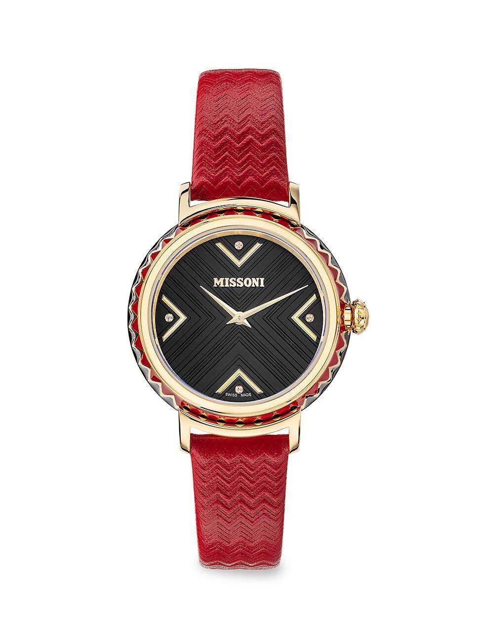 Missoni Chevron Joyful Textured Leather Watch Product Image