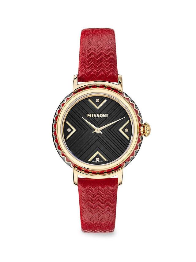 Missoni Chevron Joyful Textured Leather Watch Product Image