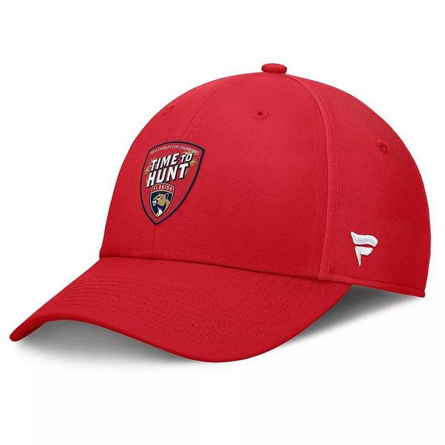 Mens Fanatics Red Florida Panthers 2024 Stanley Cup Champions Hometown Slogan Flex Hat Product Image