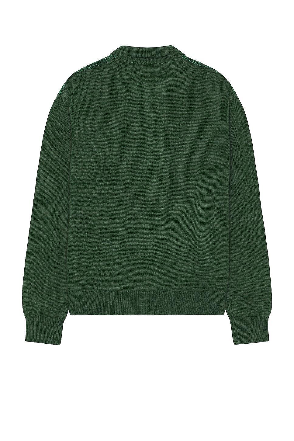 thisisneverthat Velvet Knit Zip Polo in Green Product Image