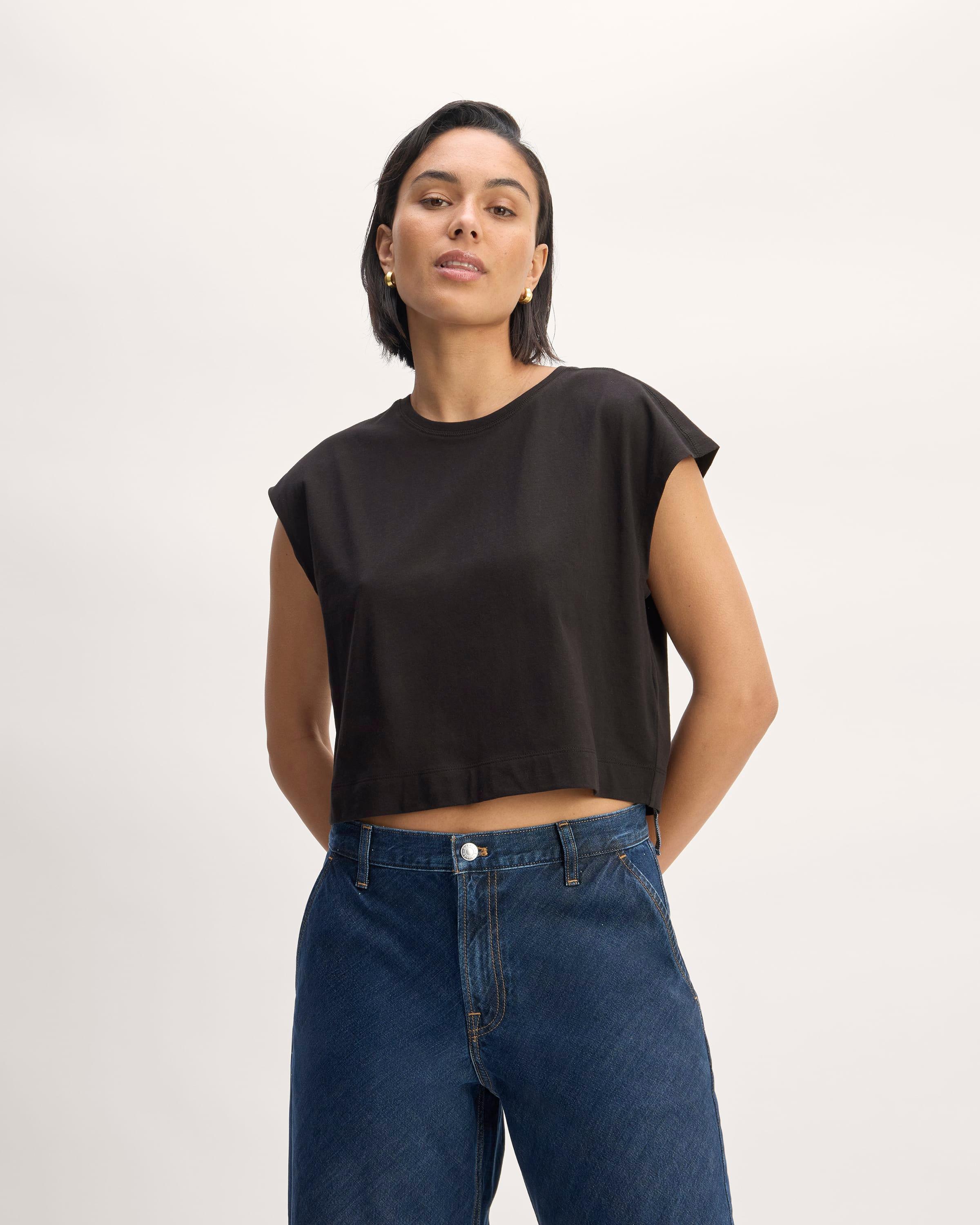 The Organic Cotton Cropped Muscle Tee Product Image