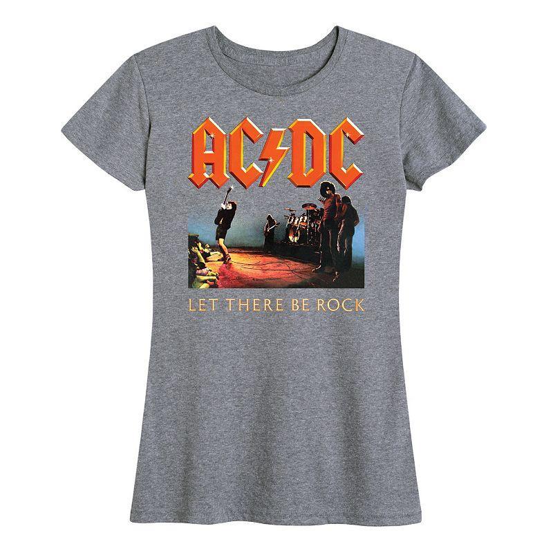 Womens ACDC Let There Be Rock Graphic Tee, Girls Grey Gray Product Image