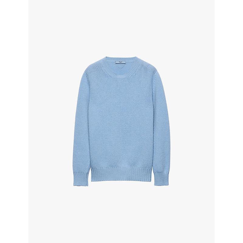 Cashmere Wool Crew-neck Sweater In Light Blue Product Image