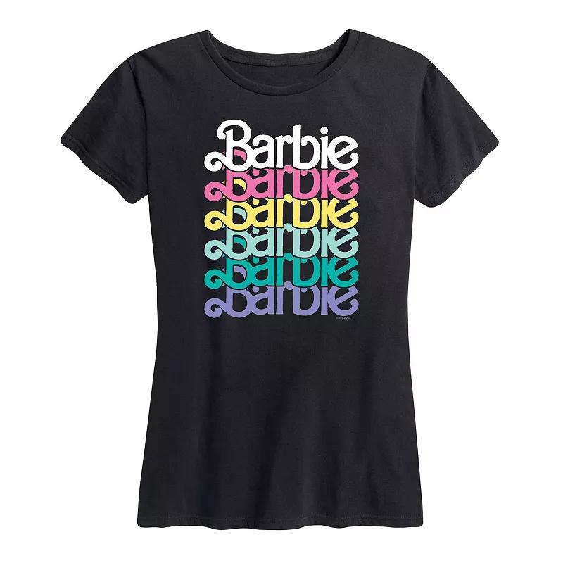 Womens Barbie Logo Stacked Spring Graphic Tee Product Image