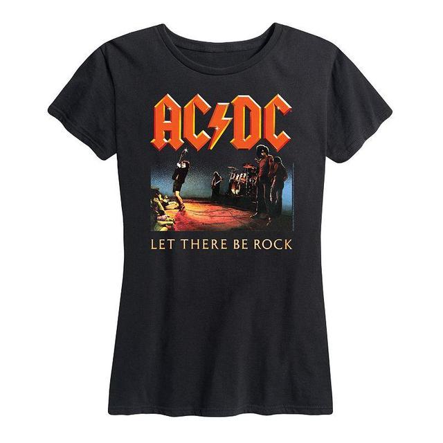 Womens ACDC Let There Be Rock Graphic Tee, Girls Grey Gray Product Image