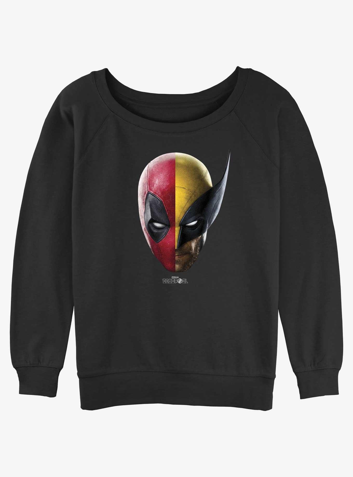 Marvel Deadpool & Wolverine Half Half Portrait Girls Slouchy Sweatshirt Product Image