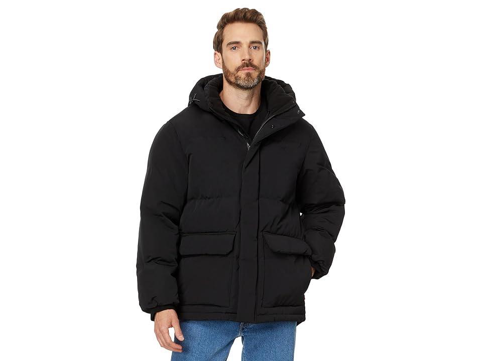 Mens Levis Heavyweight Hooded Puffer Parka Coat Green Product Image