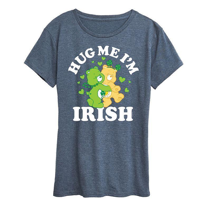 Womens Care Bears Hug Me Im Irish Graphic Tee Grey Blue Product Image