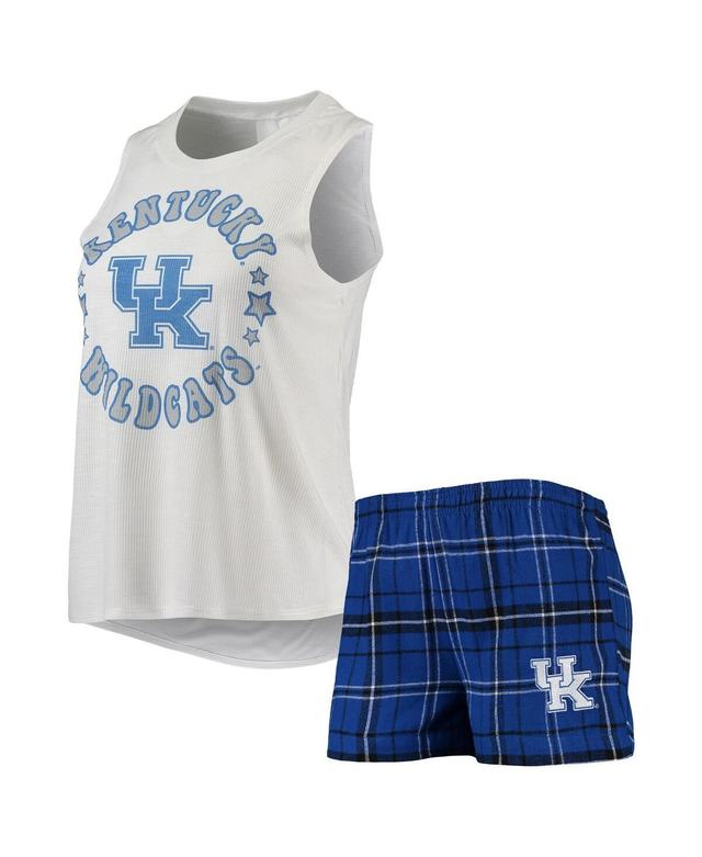 Womens Concepts Sport Royal Kentucky Wildcats Ultimate Flannel Tank Top and Shorts Sleep Set - Royal Product Image