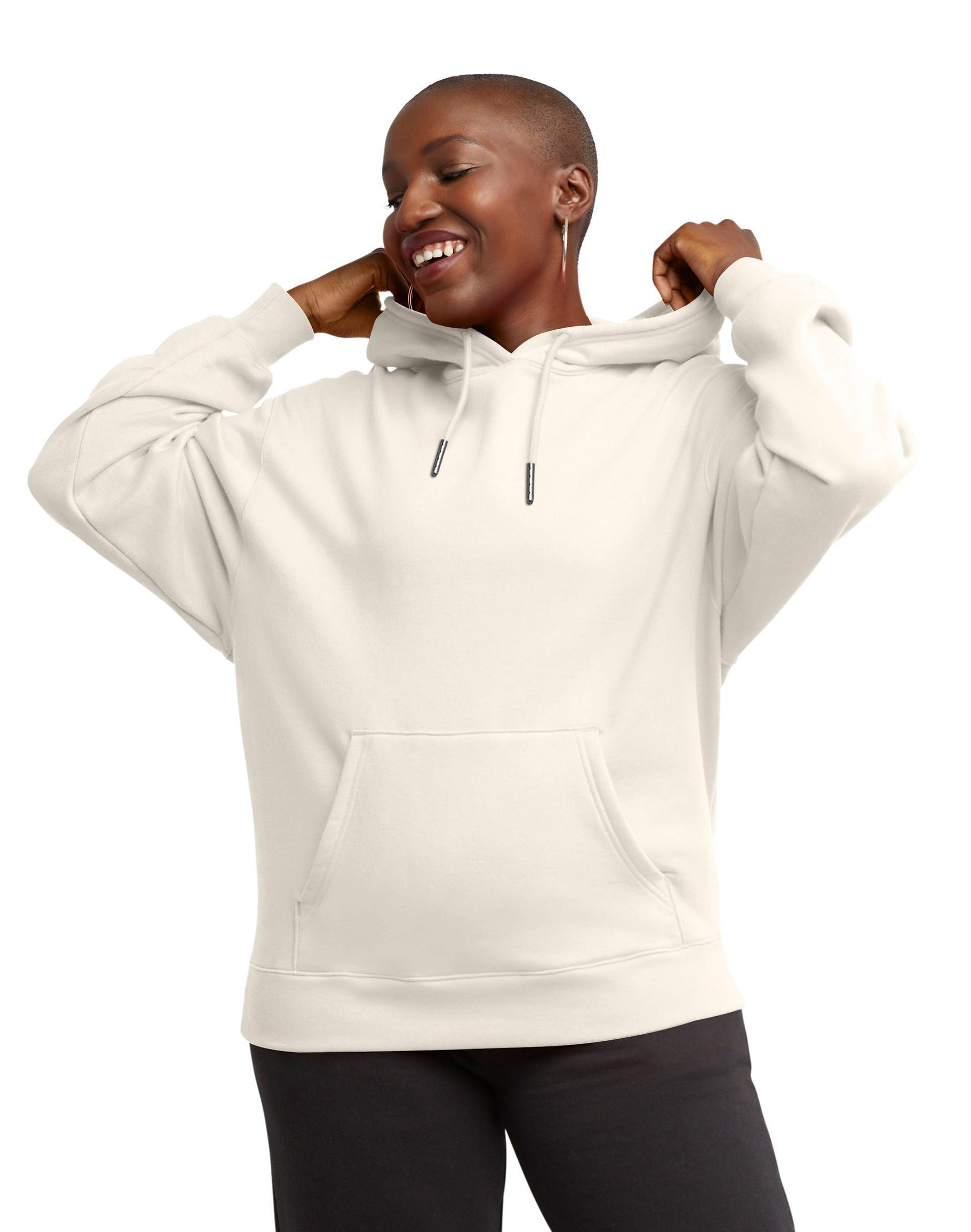 Hanes Originals Womens Fleece Hoodie Black 2XL Product Image