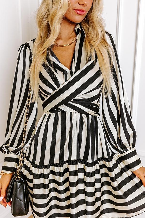 Lady In Stripes Satin Mini Dress Product Image