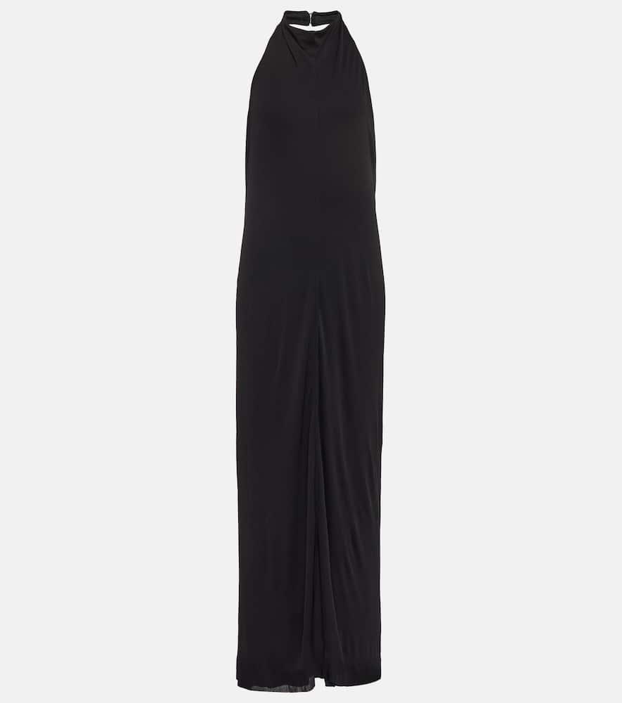 Brynlee Jersey Open Back Long Dress In Black Product Image