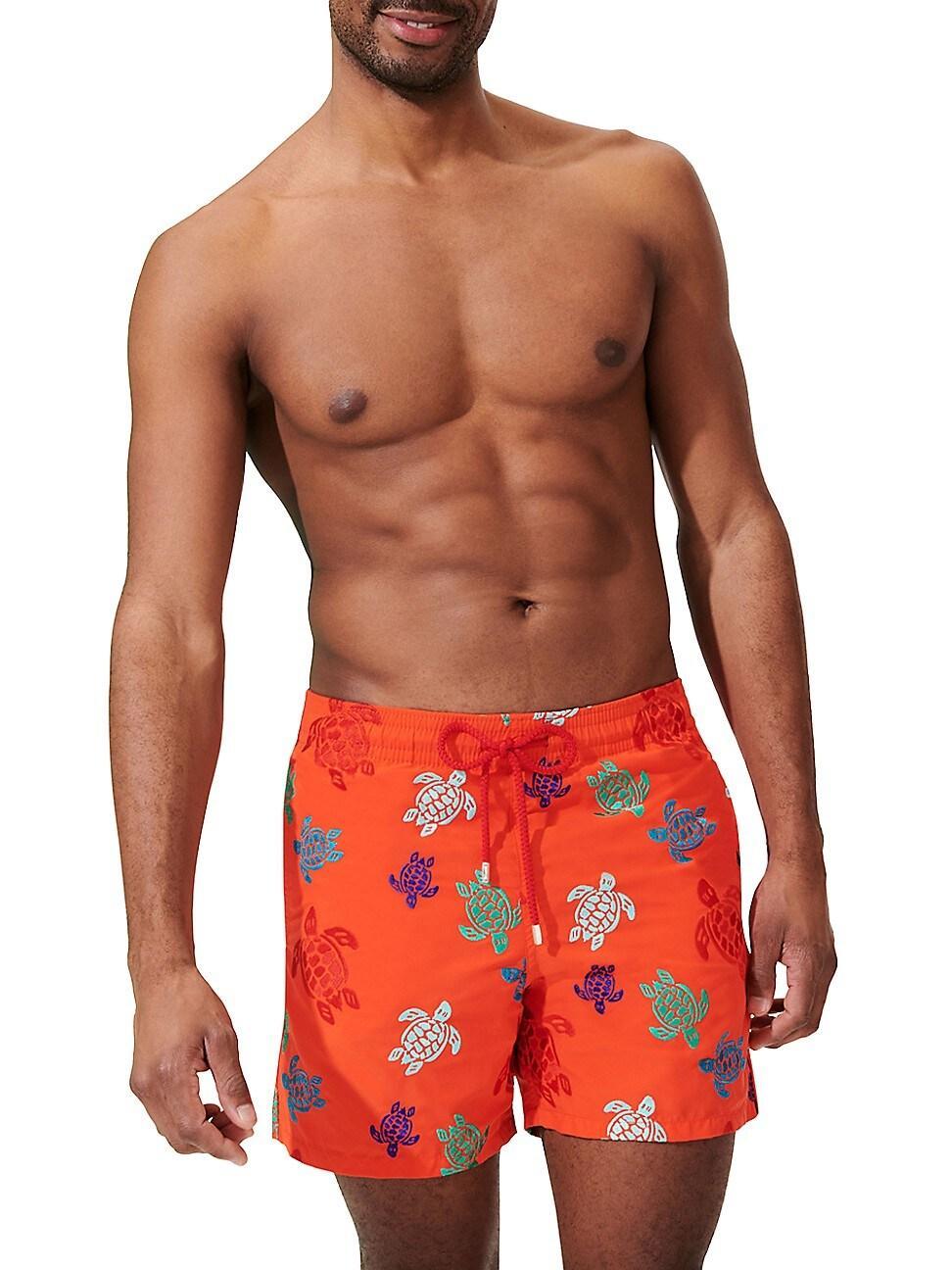 Mens Embroidered Logo Print Swim Shorts Product Image