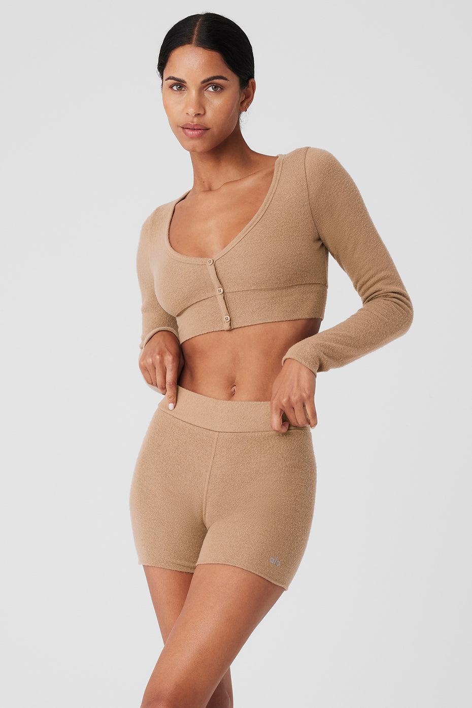 Alolux Cropped Me Time Cardigan - Toasted Almond Product Image