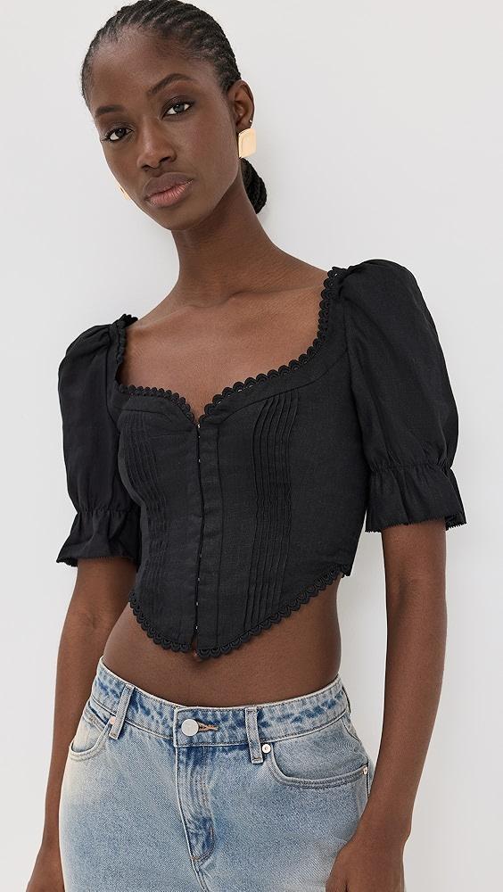 Reformation Simmie Linen Top | Shopbop Product Image