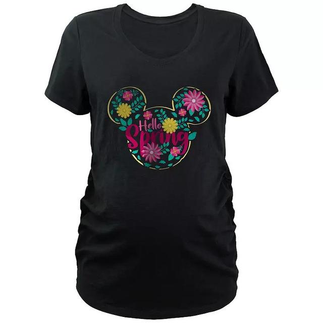 Disneys Mickey Mouse Hello Spring Maternity V-Neck Graphic Tee, Womens Product Image