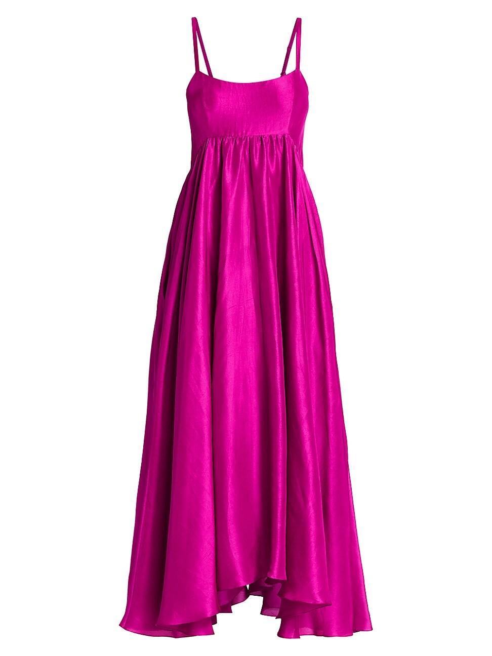 Womens Rachel Raw Silk Maxi Dress product image