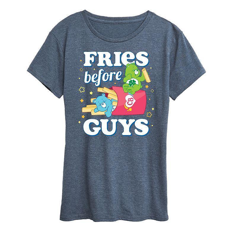 Womens Care Bears Fries Before Guys Graphic Tee Heather Grey Product Image