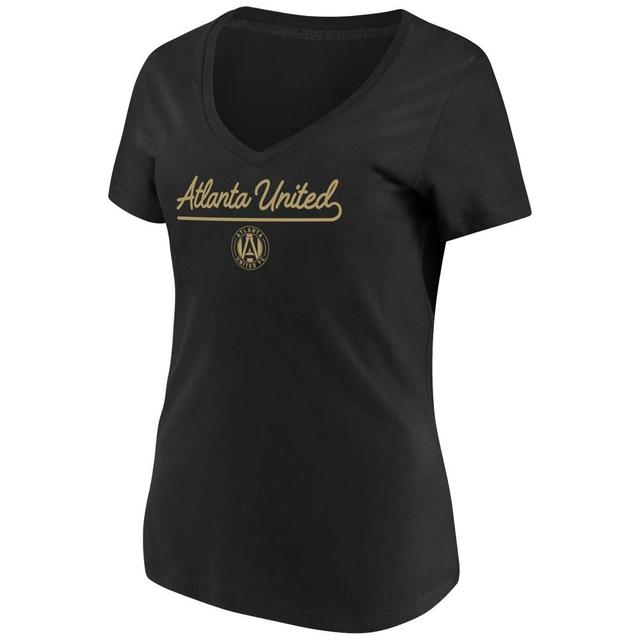 MLS Atlanta United FC Womens Black Short Sleeve V-Neck T-Shirt Product Image