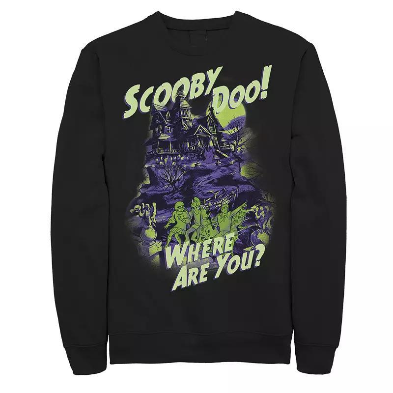 Big & Tall Scooby-Doo Where Are You Mystery Gang Spooky House Fleece Graphic Pullover, Mens Product Image