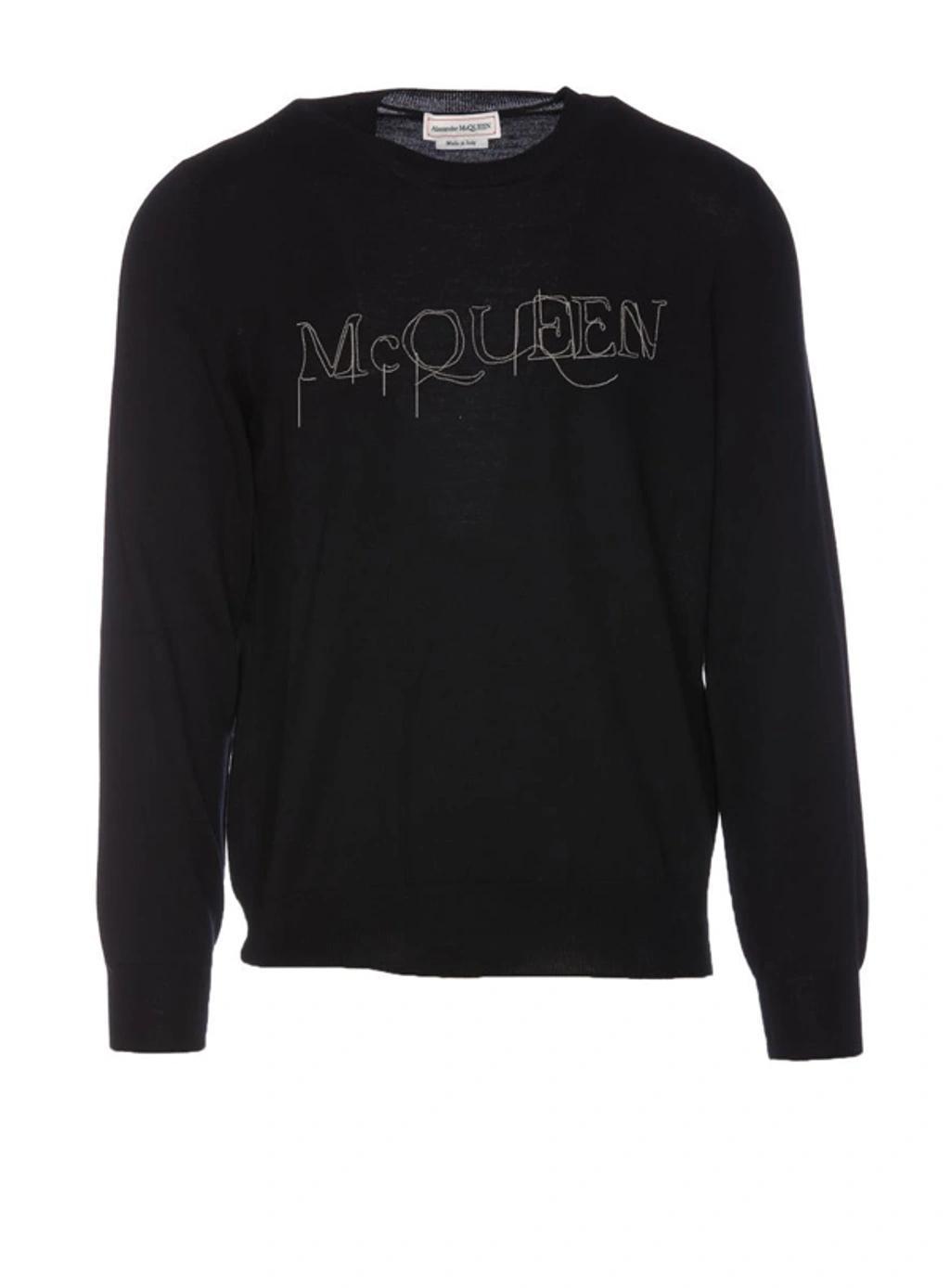 Logo Embellished Crewneck Sweater In Black Product Image