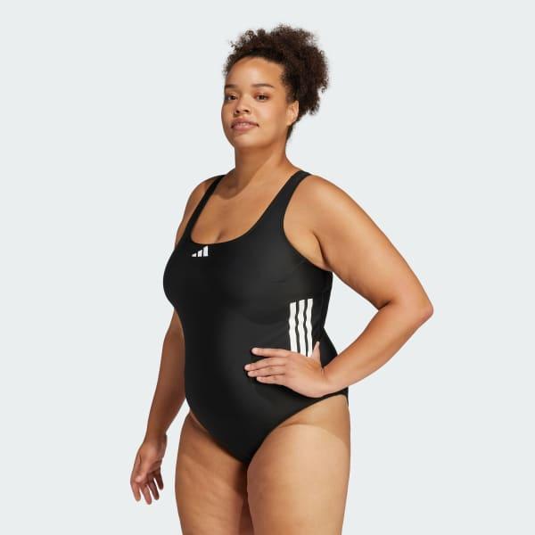 3-Stripes C-Back Swimsuit (Plus Size) Product Image