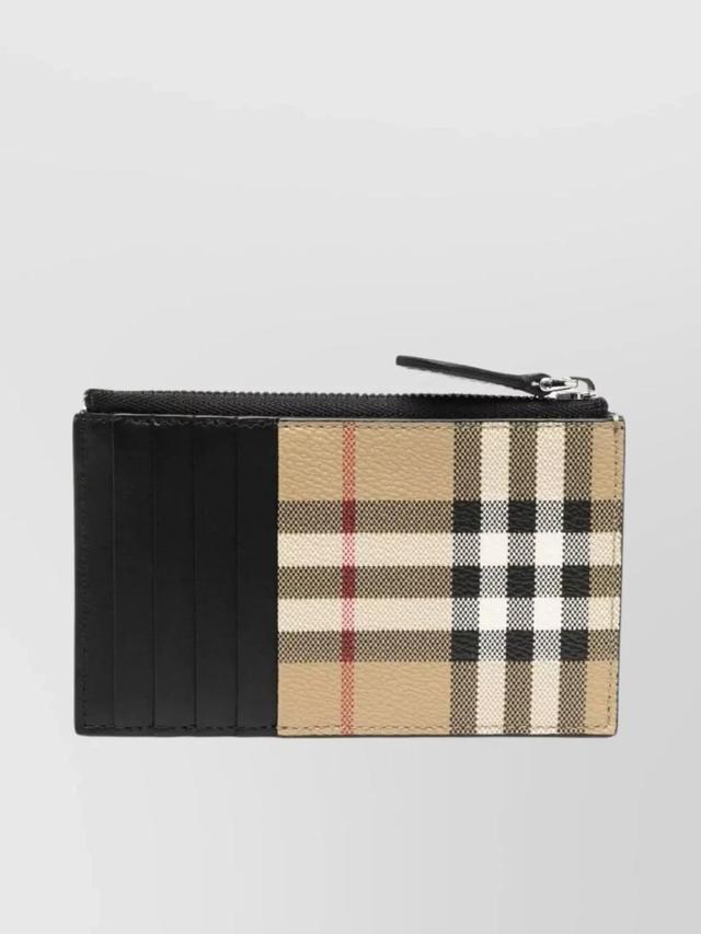 Checkered Zip Card Case In Black Product Image