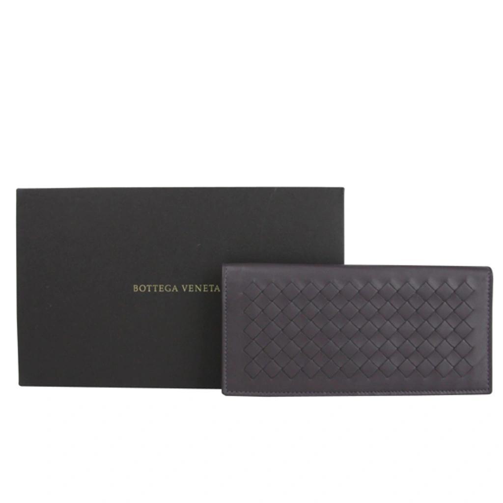 Men's Intercciaco Long Bifold Dark Plum Leather Wallet 390878 6017 Product Image