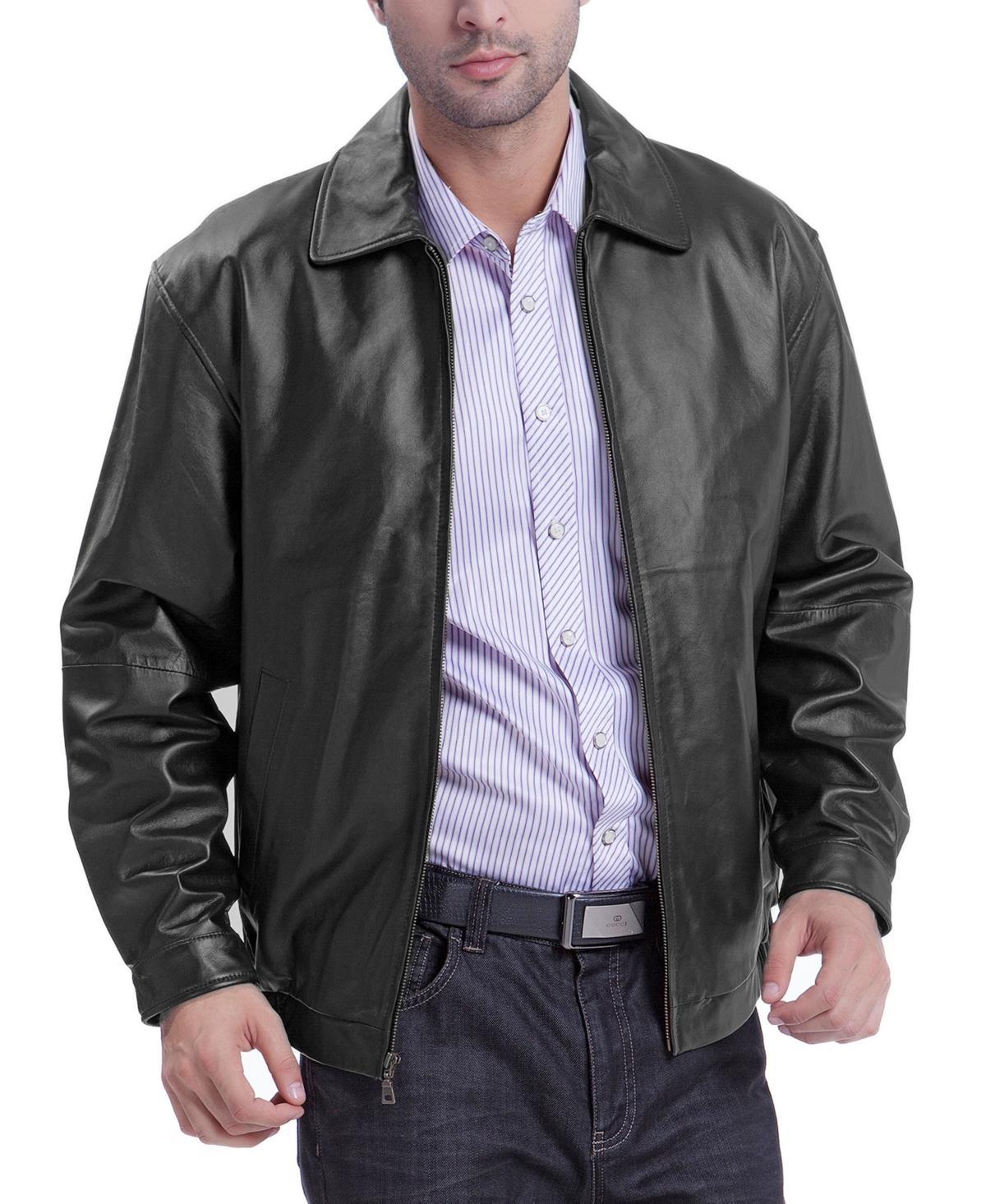 Bgsd Men Derrick Leather Bomber Jacket - Big and Tall Product Image