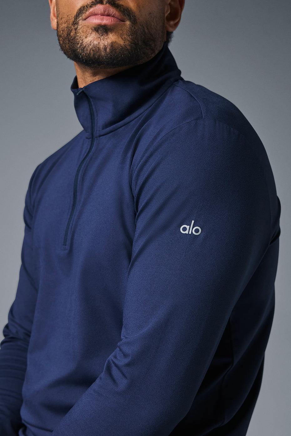 Alo Yoga | Conquer 1/4 Zip Reform Long Sleeve Sweatshirt Blue Product Image