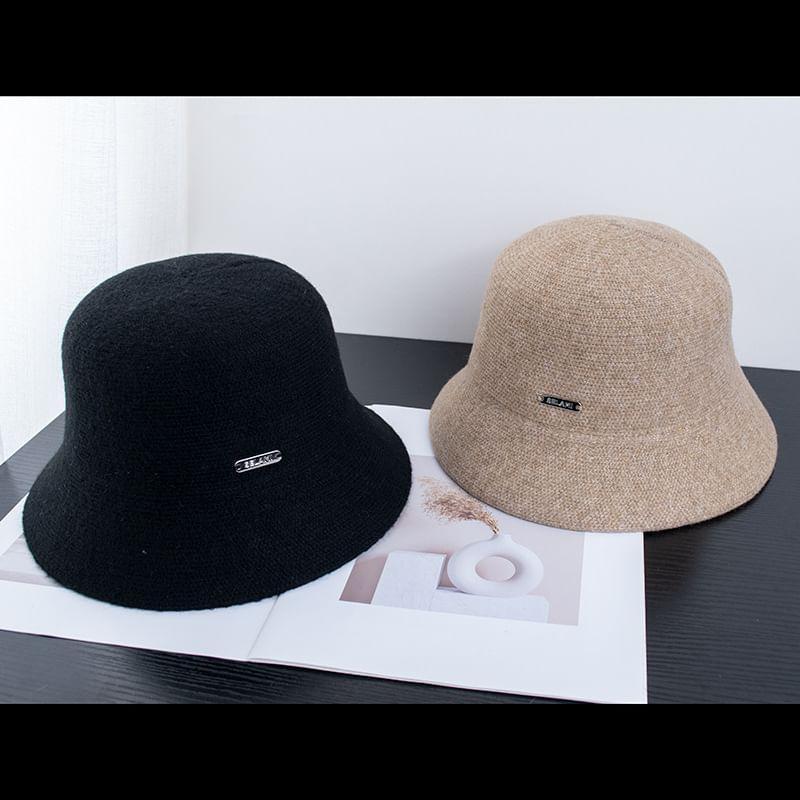 Metal Plate Knit Bucket Hat Product Image