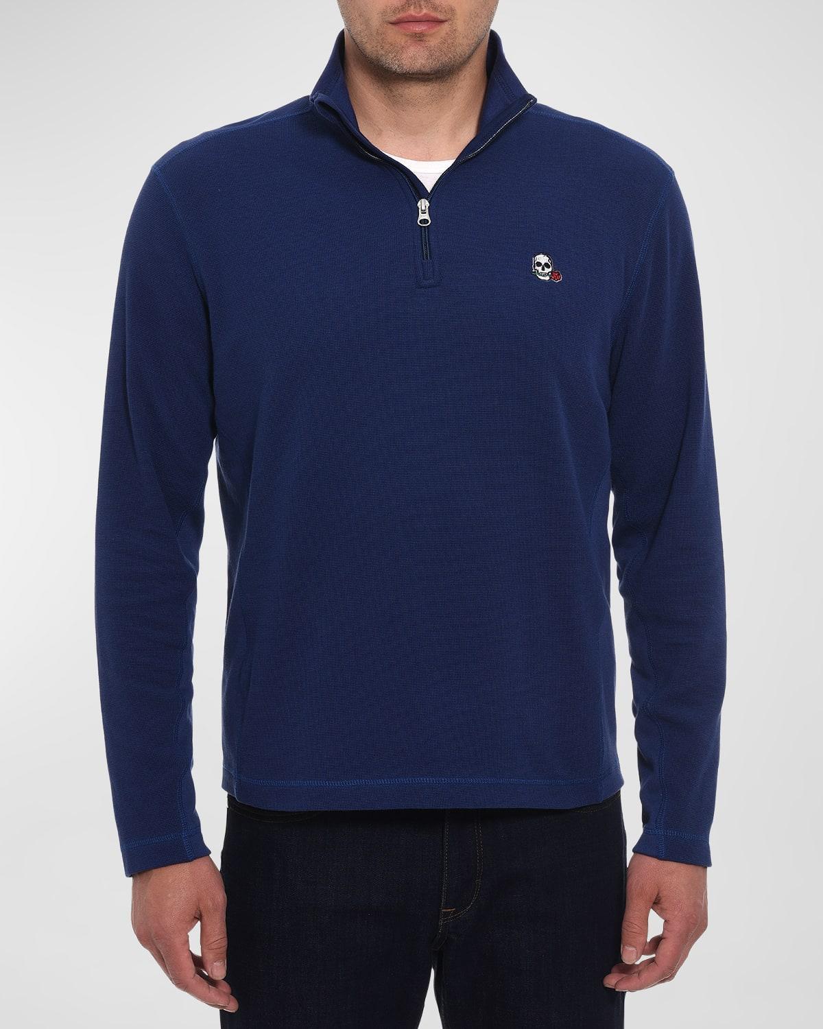 Robert Graham Polaris Embroidered Skull Quarter Zip Pullover Product Image