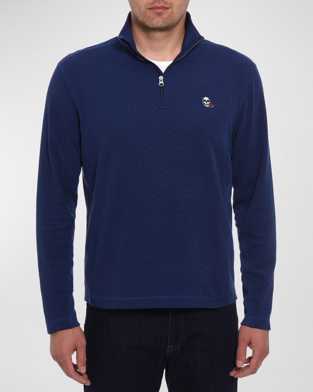 Robert Graham Polaris Embroidered Skull Quarter Zip Pullover Product Image