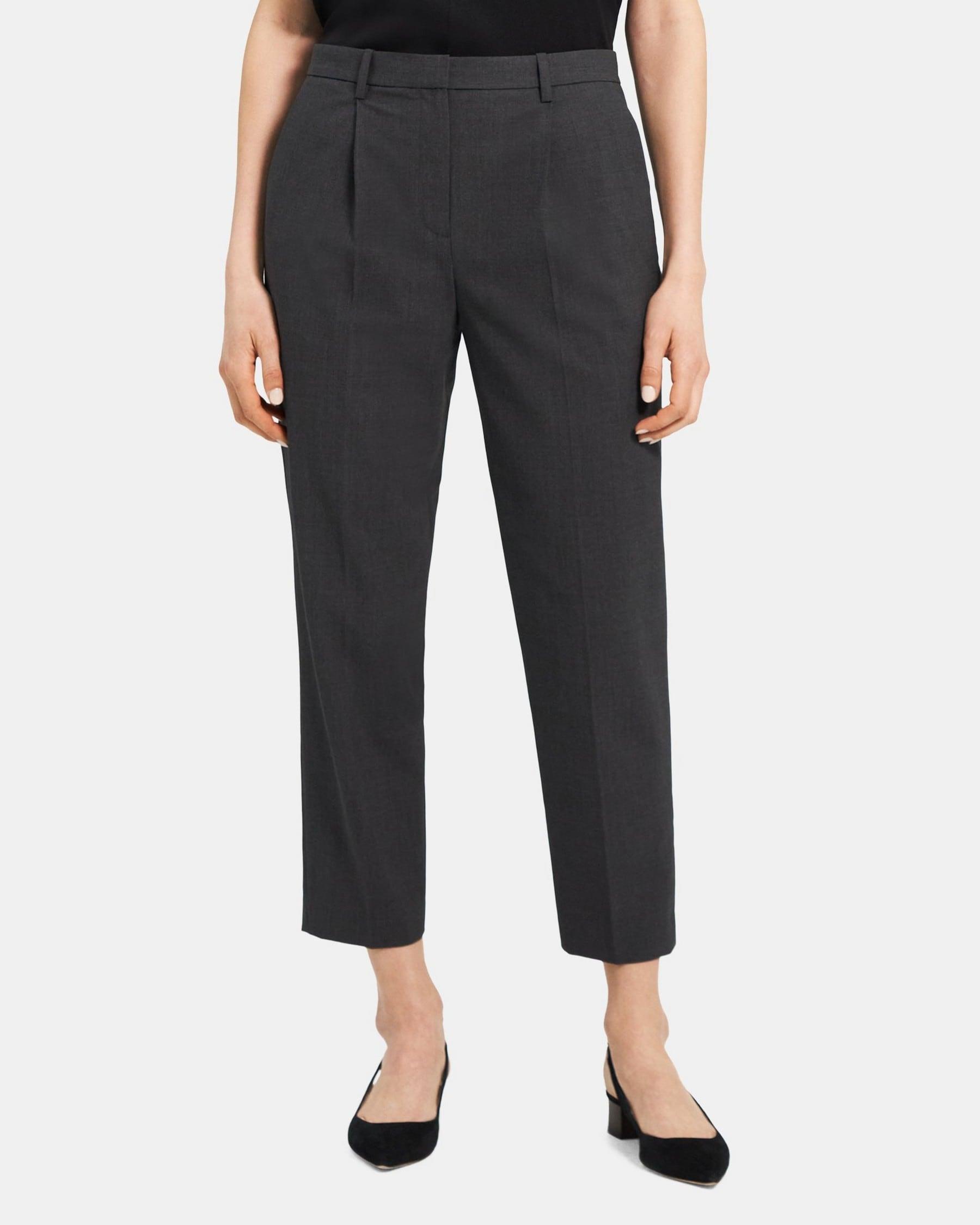 Pleated Pull-On Pant in Wool Flannel Product Image