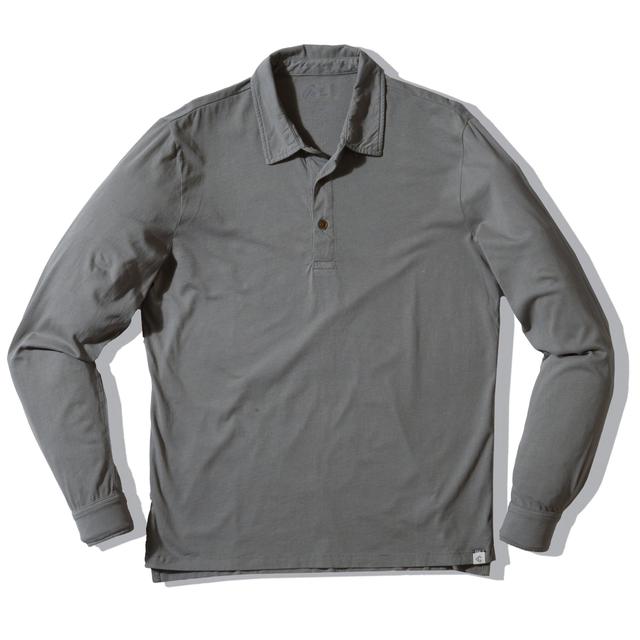 Pima Cotton Long Sleeve  Polo - Moon Mist Product Image