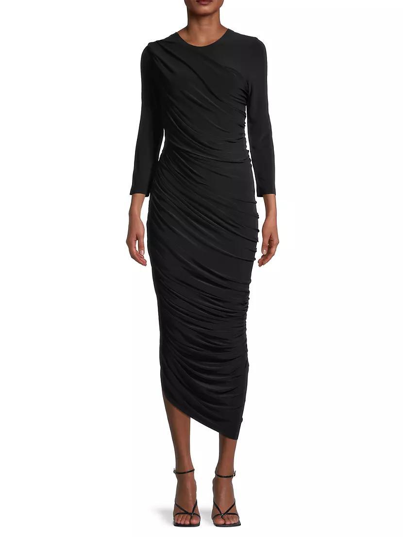 Diana Ruched Bracelet-Length Sleeve Gown Product Image