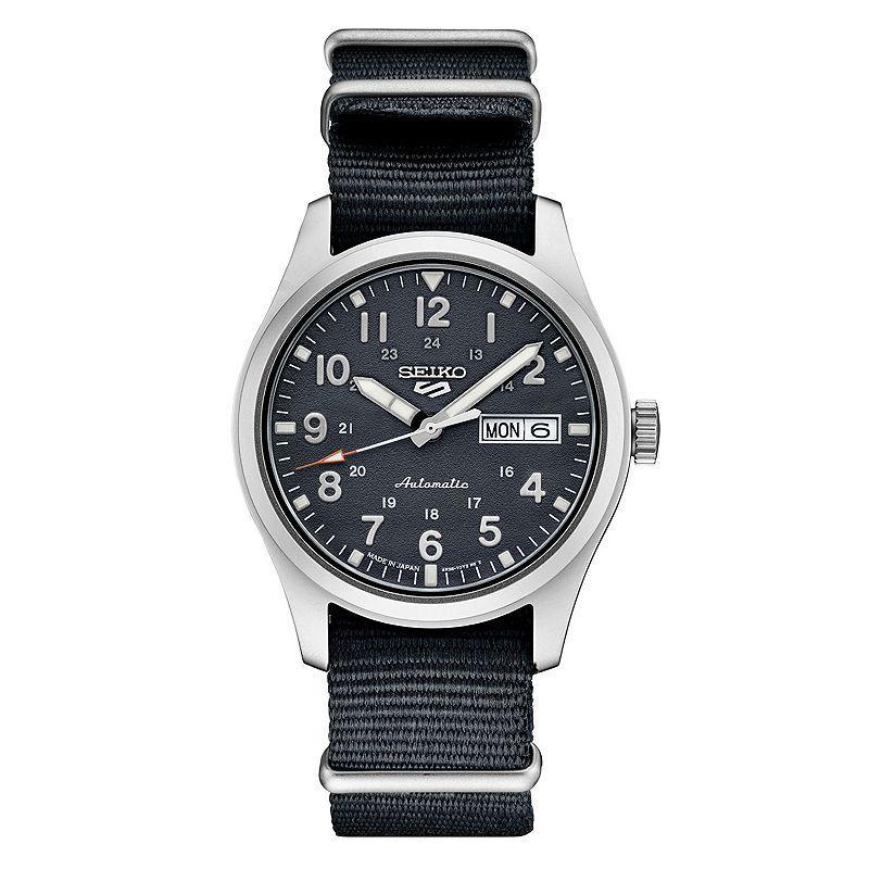 Seiko Mens Automatic 5 Sports Gray Nylon Strap Watch 43mm - Gray Product Image