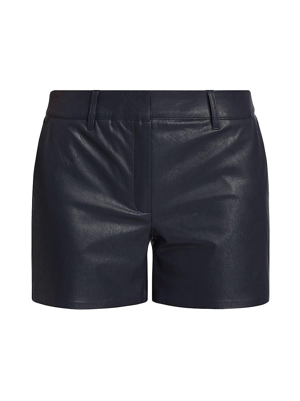 Womens Faux-Leather Tailored Shorts Product Image