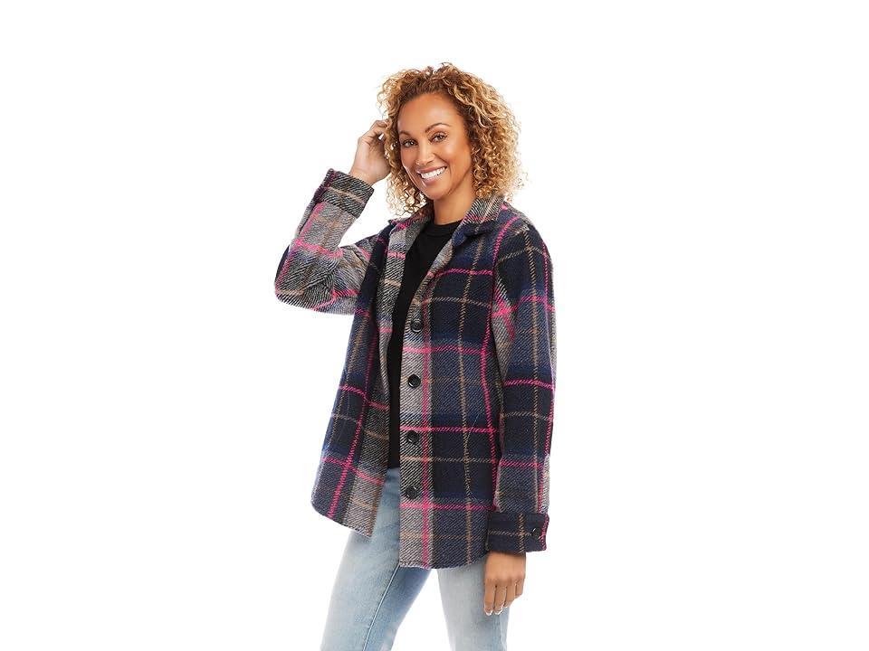 Karen Kane Plaid Brushed Twill Shirt Jacket Product Image