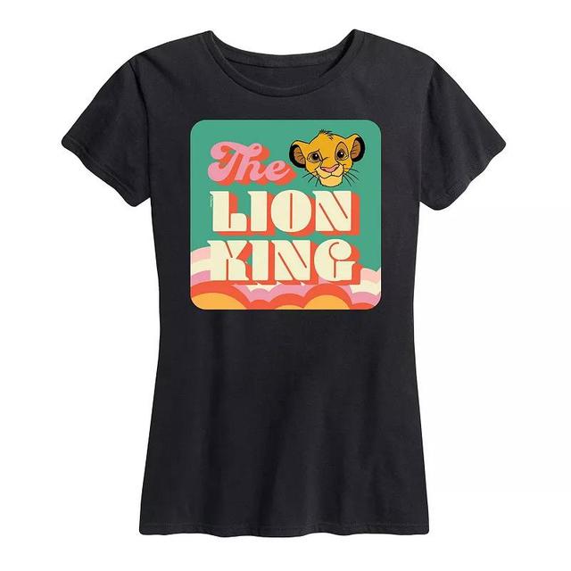 Disneys Lion King Simba Womens Retro Graphic Tee Blue Product Image