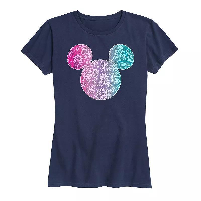 Disneys Mickey Mouse Womens Bandana Pattern Graphic Tee Product Image