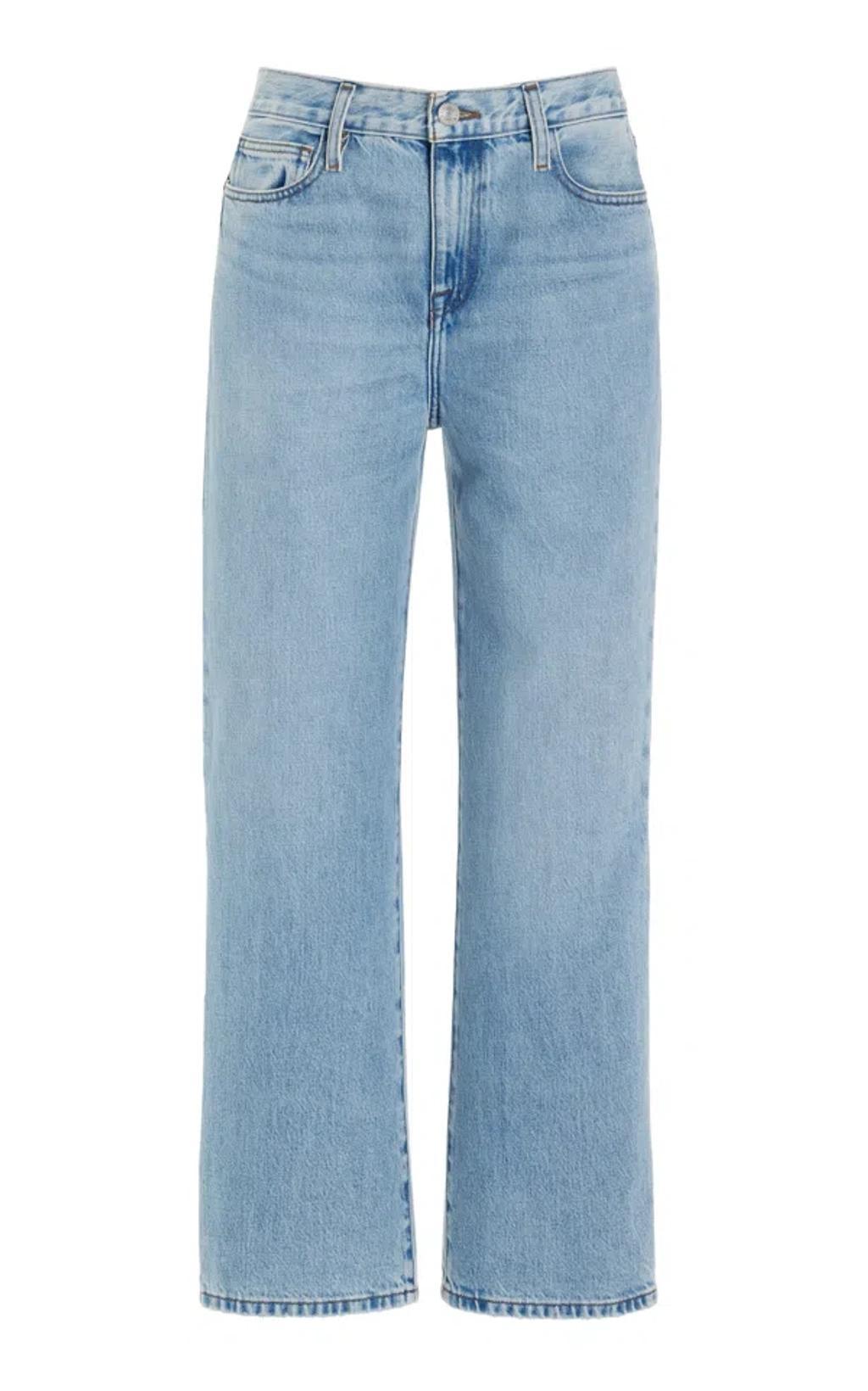 FRAME Le Jane Ankle Cropped High-rise Straight-leg Jeans In Blue Product Image