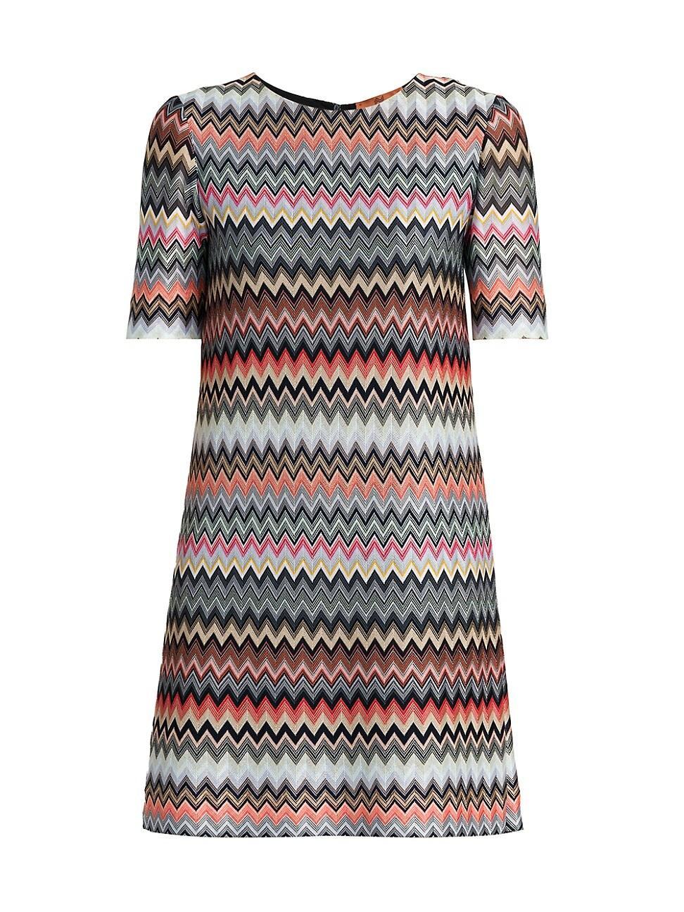 Womens Zig Zag Knit Minidress Product Image