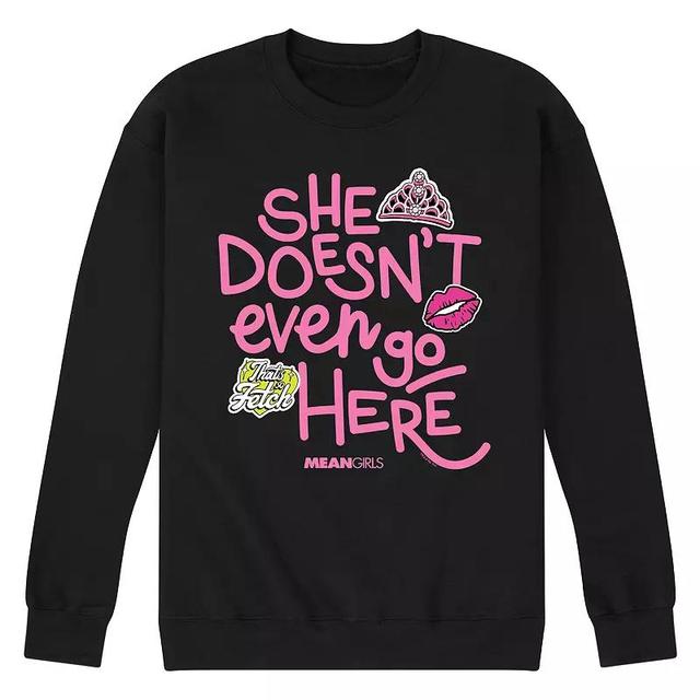 Mens Mean Girls She Doesnt Even Go Here Fleece Sweatshirt Product Image