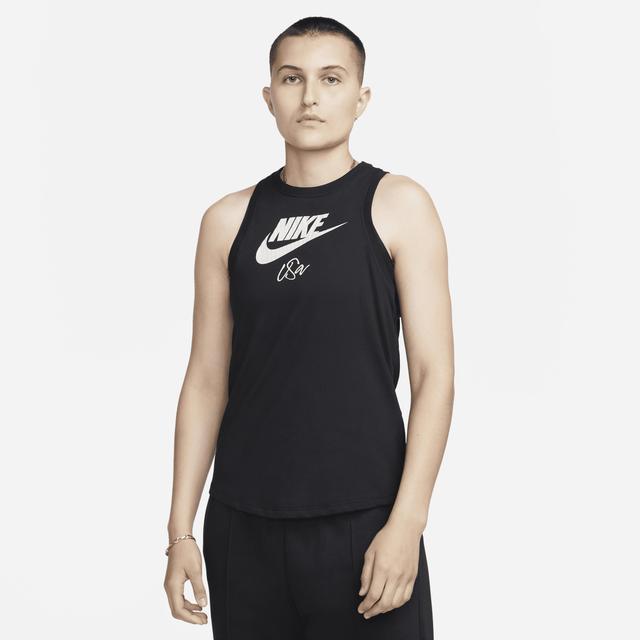 Womens Nike Black Uswnt Futura Tank Top Product Image