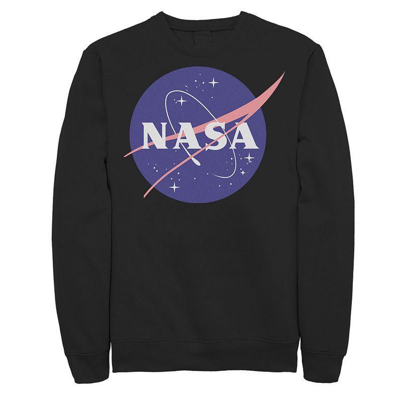 Mens NASA Classic Circle Logo Graphic Fleece Pullover Black Product Image