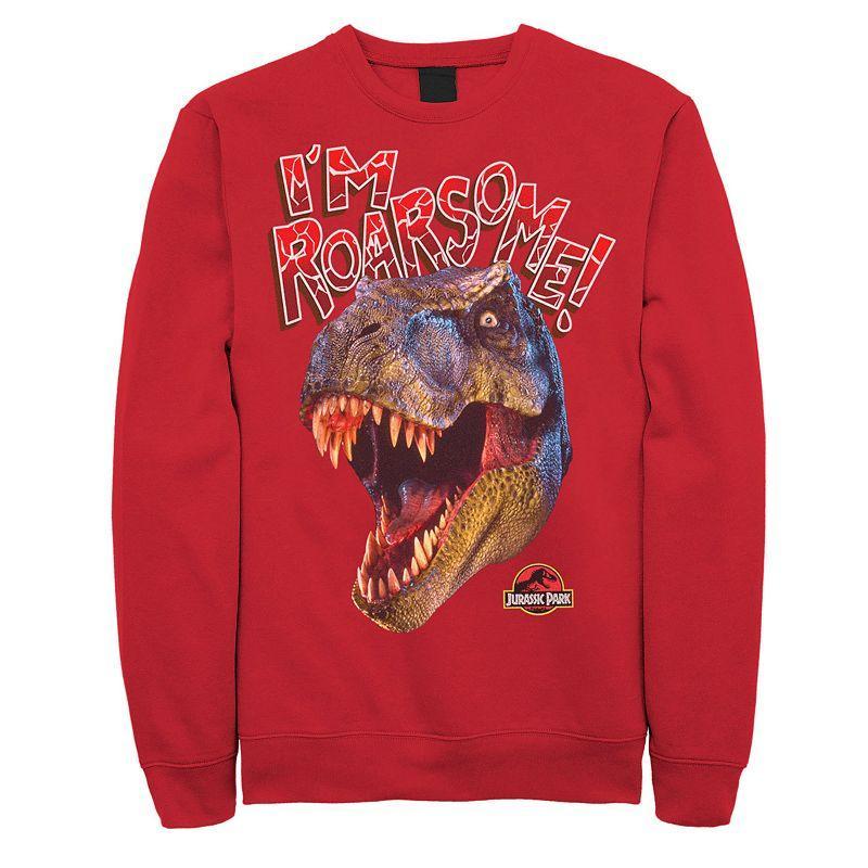 Mens Jurassic Park T-Rex Head Im Roarsome Graphic Fleece Pullover Product Image